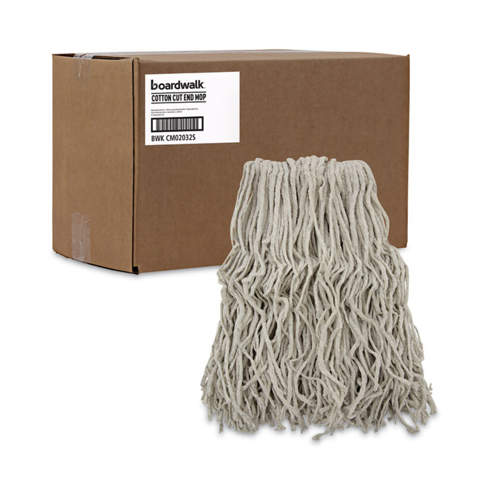 BOARDWALK CM02032S Cotton Mop Head, Cut-End, #32, White, 12/Carton