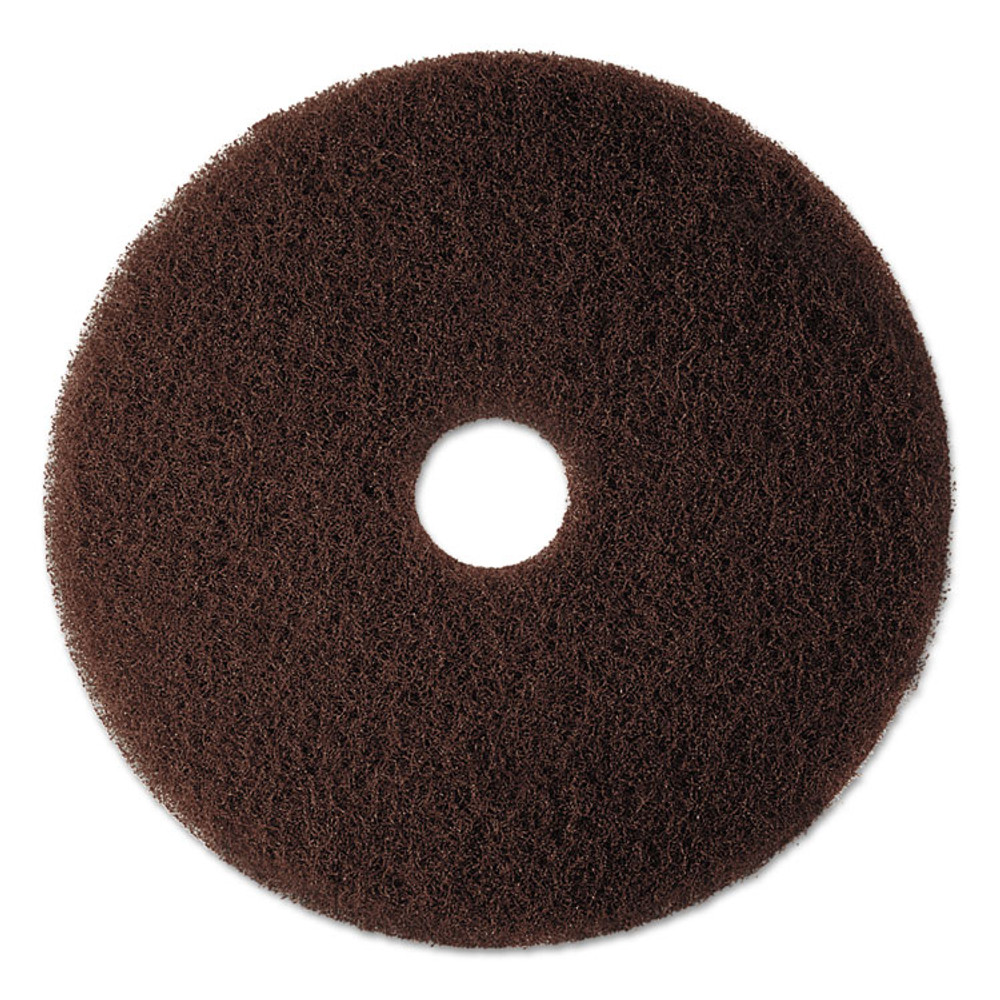 3M/COMMERCIAL TAPE DIV. 08448 Low-Speed High Productivity Floor Pad 7100, 20" Diameter, Brown, 5/Carton