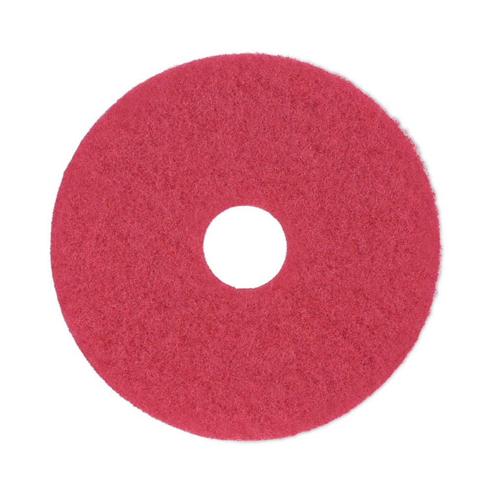 BOARDWALK 4014 RED Buffing Floor Pads, 14" Diameter, Red, 5/Carton