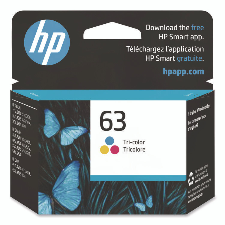 HP INC F6U61AN HP 63, (F6U61AN) Tri-Color Original Ink Cartridge