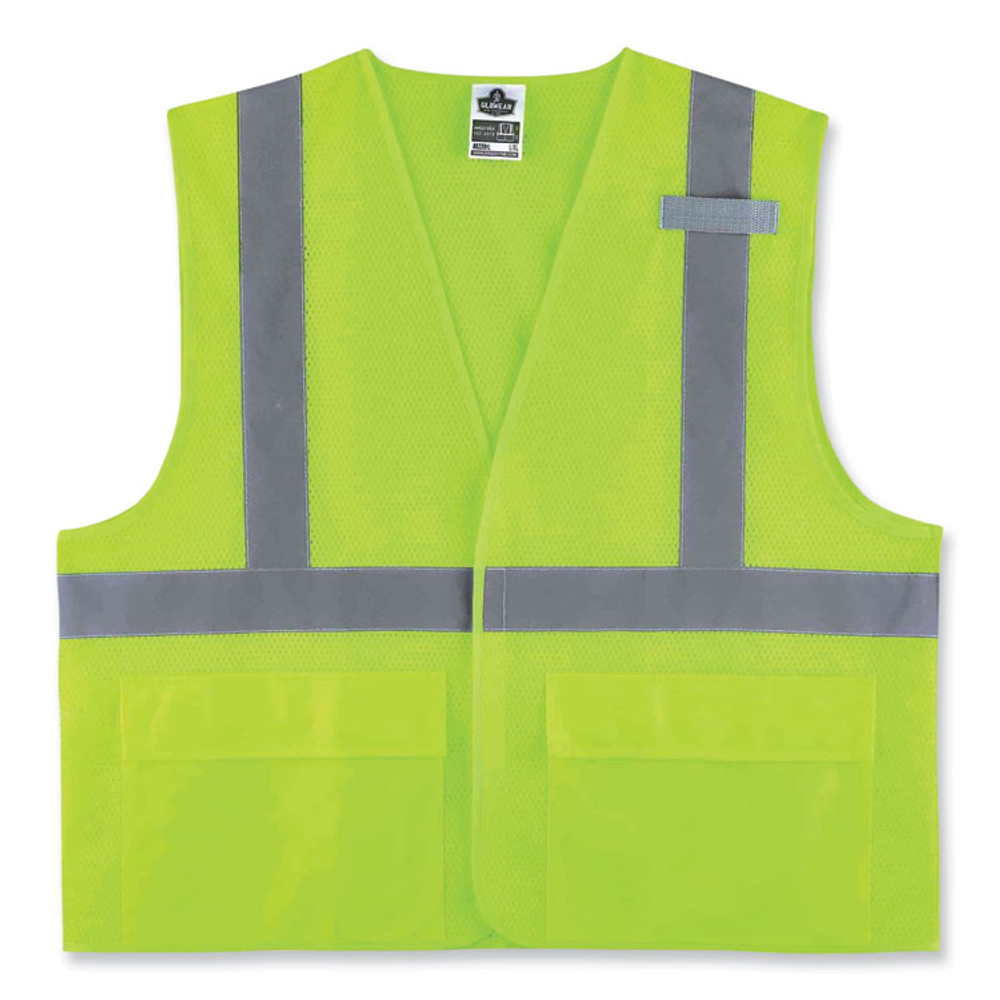 TENACIOUS HOLDINGS, INC. ergodyne® 21149 GloWear 8220HL Class 2 Standard Mesh Hook and Loop Vest, Polyester, 4X-Large/5X-Large, Lime