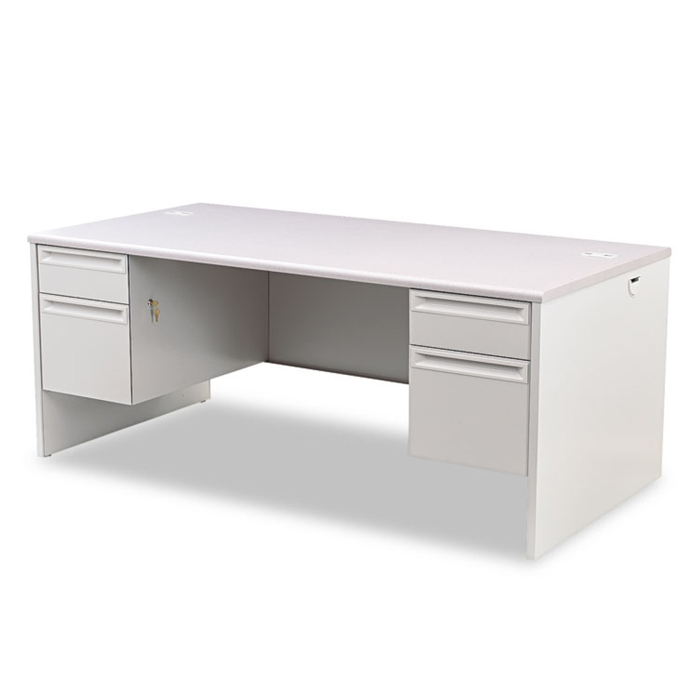 HON COMPANY 38180G2Q 38000 Series Double Pedestal Desk, 72" x 36" x 29.5", Light Gray