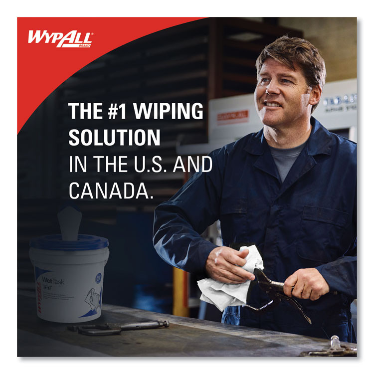 KIMBERLY-CLARK PROFESSIONAL WypAll® 06006 Power Clean Wipers for Solvents WetTask Customizable Wet Wiping System, Wipers Only, 9 x 15, White, 275/Roll, 2 Rolls/Carton
