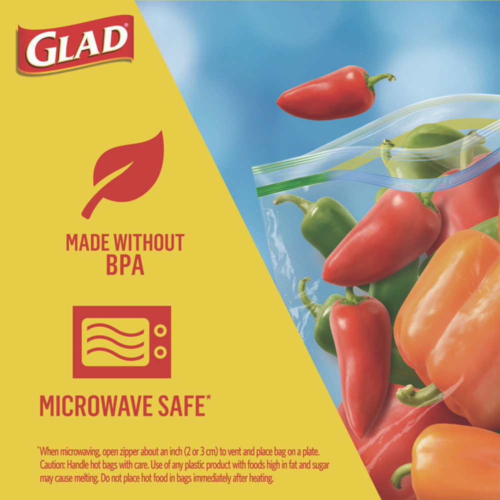 CLOROX SALES CO. Glad® 57263 Sandwich Zipper Bags, 6.63" x 8", Clear, 600/Carton