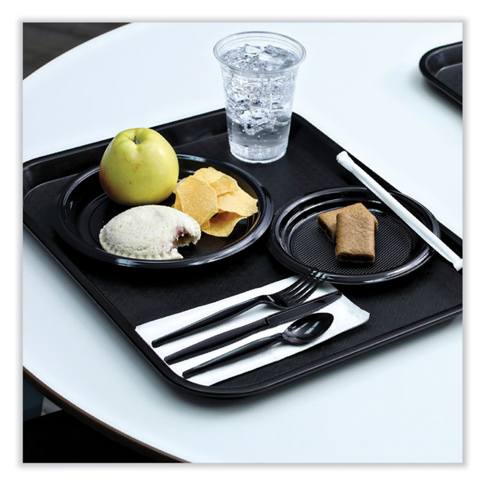 BOARDWALK PLTHIPS6BL Hi-Impact Plastic Dinnerware, Plate, 6" dia, Black, 1,000/Carton