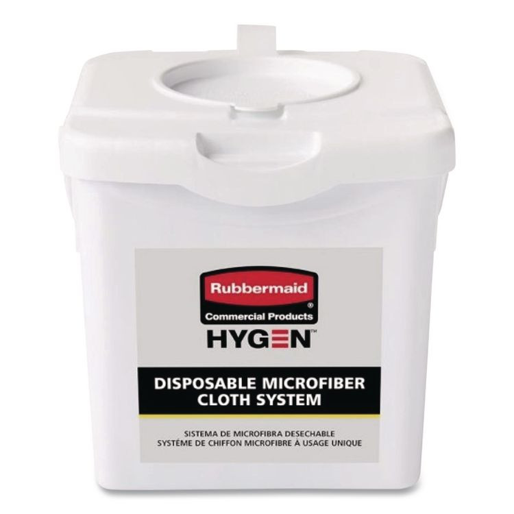 RUBBERMAID COMMERCIAL PROD. HYGEN™ 2135007 Disposable Microfiber Charging Bucket, 7.92 x 7.75 x 7.44, White, 4/Carton