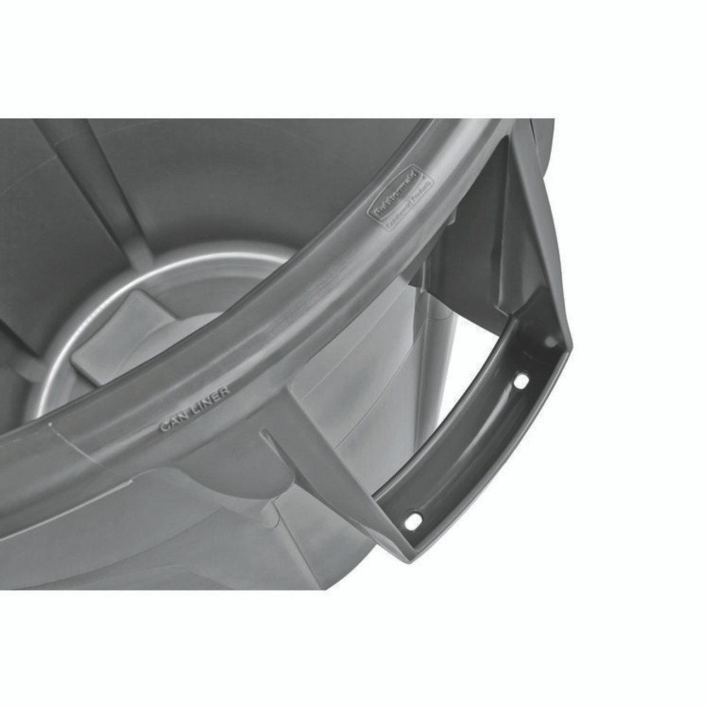 RUBBERMAID COMMERCIAL PROD. 2610 GRA Vented Round Brute Container, 10 gal, Plastic, Gray