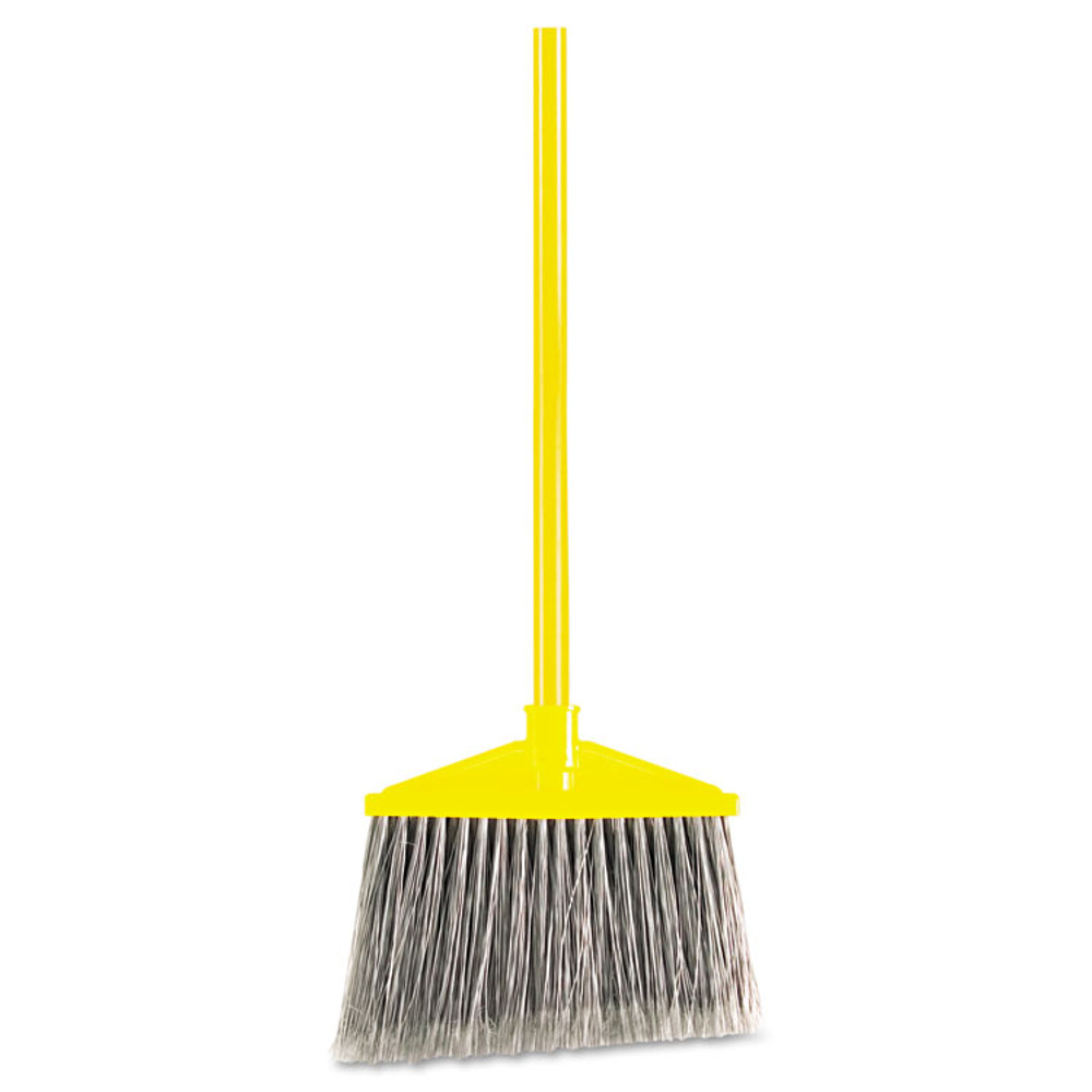 RUBBERMAID COMMERCIAL PROD. 6375-00GY 7920014588208, Angled Large Broom, 46.78" Handle, Gray/Yellow