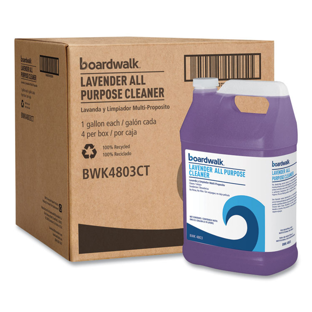 BOARDWALK 4803 All Purpose Cleaner, Lavender Scent, 128 oz Bottle, 4/Carton