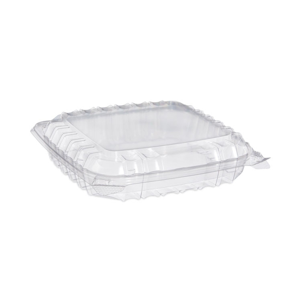 DART C89PST1 ClearSeal Hinged-Lid Plastic Containers, 8.31 x 8.31 x 2, Clear, Plastic, 125/Bag, 2 Bags/Carton