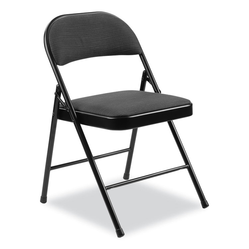 NATIONAL PUBLIC SEATING BASICS by NPS® 970 970 Series Fabric Padded Steel Folding Chair, Supports Up to 250 lb, 17.75" Seat Height, Star Trail Black, 4/Carton