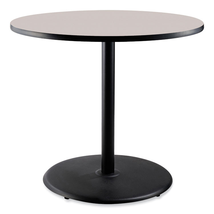 NATIONAL PUBLIC SEATING NPS® CT13636RC1GY Cafe Table, 36" Diameter x 36h, Round Top/Base, Gray Neubula Top, Black Base