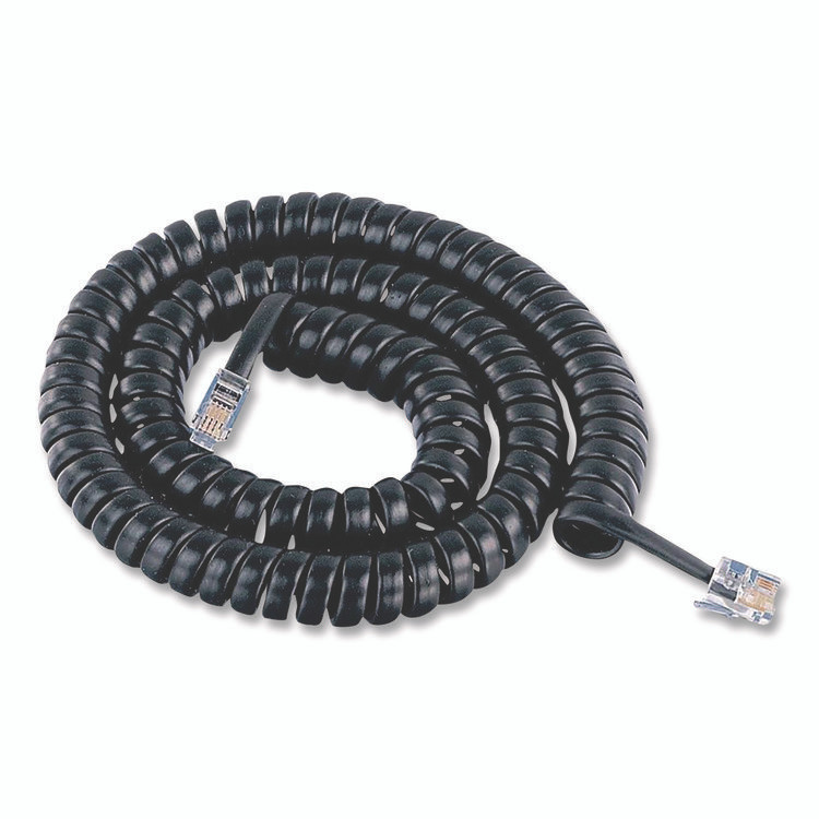 JASCO PRODUCTS COMPANY Power Gear 76139999 Coiled Telephone Cord, Plug/Plug, 25 ft, Black