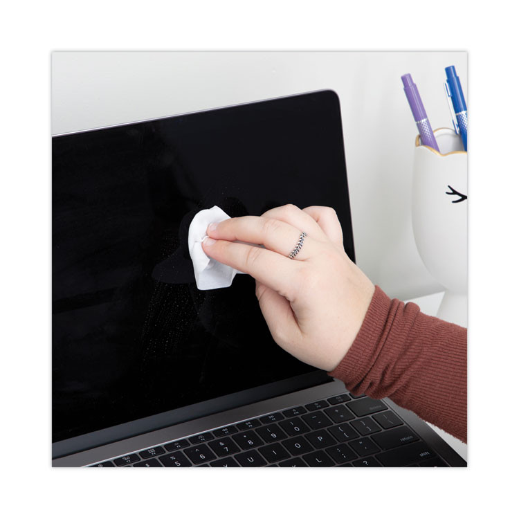 READ/RIGHT RR15039 AllScreen Cleaning Kit with (1) 6 x 6 Microfiber Cloth, (50) 4 x 5 Individually Wrapped Pre-Saturated Wipes, Unscented, White