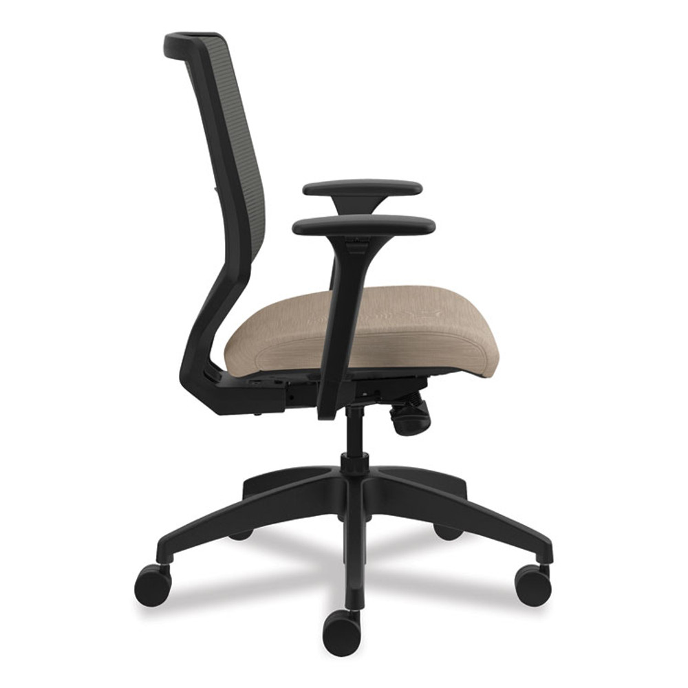 HON COMPANY SVM1ALICC22T Solve Series Mesh Back Task Chair, Supports Up to 300 lb, 18" to 23" Seat Height, Putty Seat, Charcoal Back, Black Base