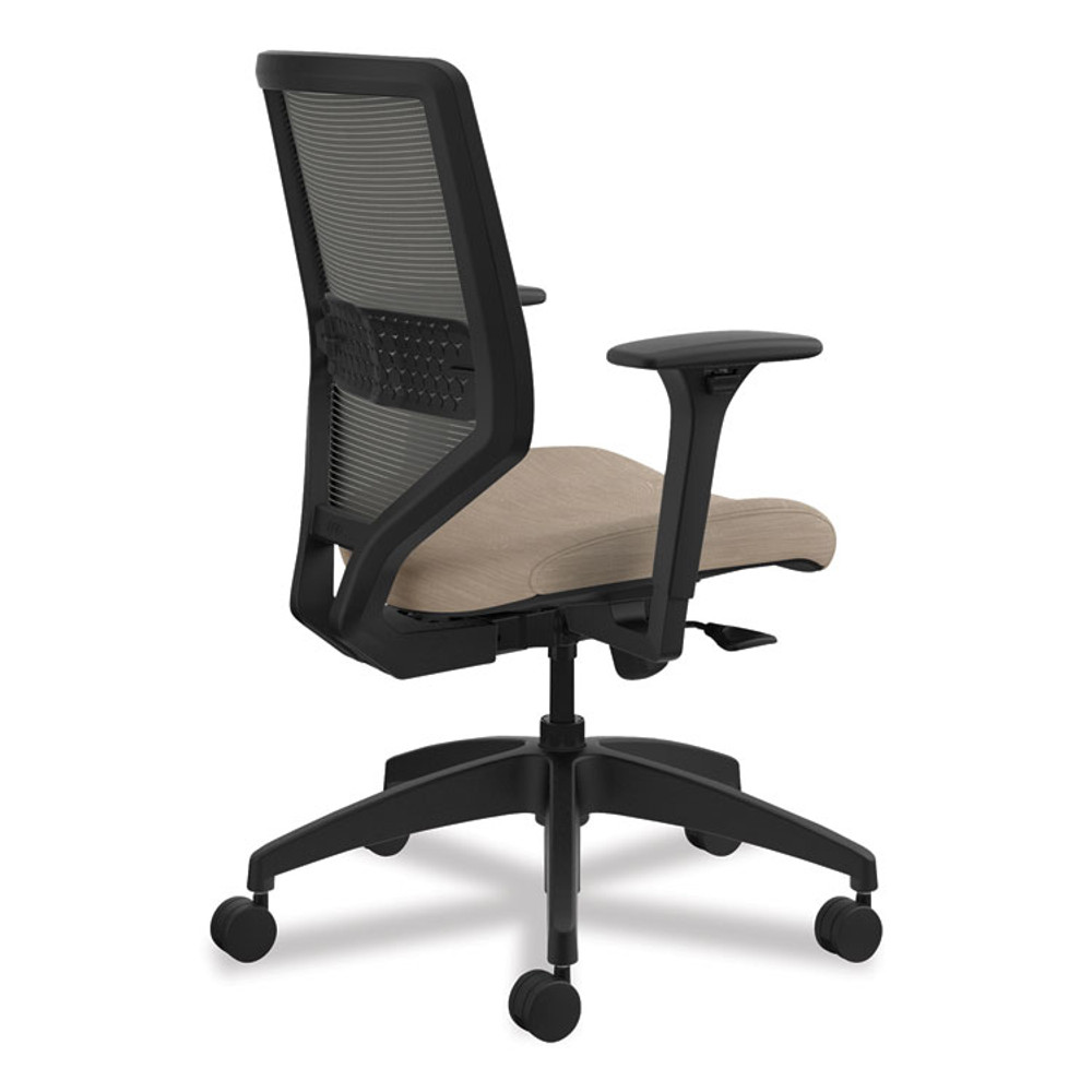 HON COMPANY SVM1ALICC22T Solve Series Mesh Back Task Chair, Supports Up to 300 lb, 18" to 23" Seat Height, Putty Seat, Charcoal Back, Black Base