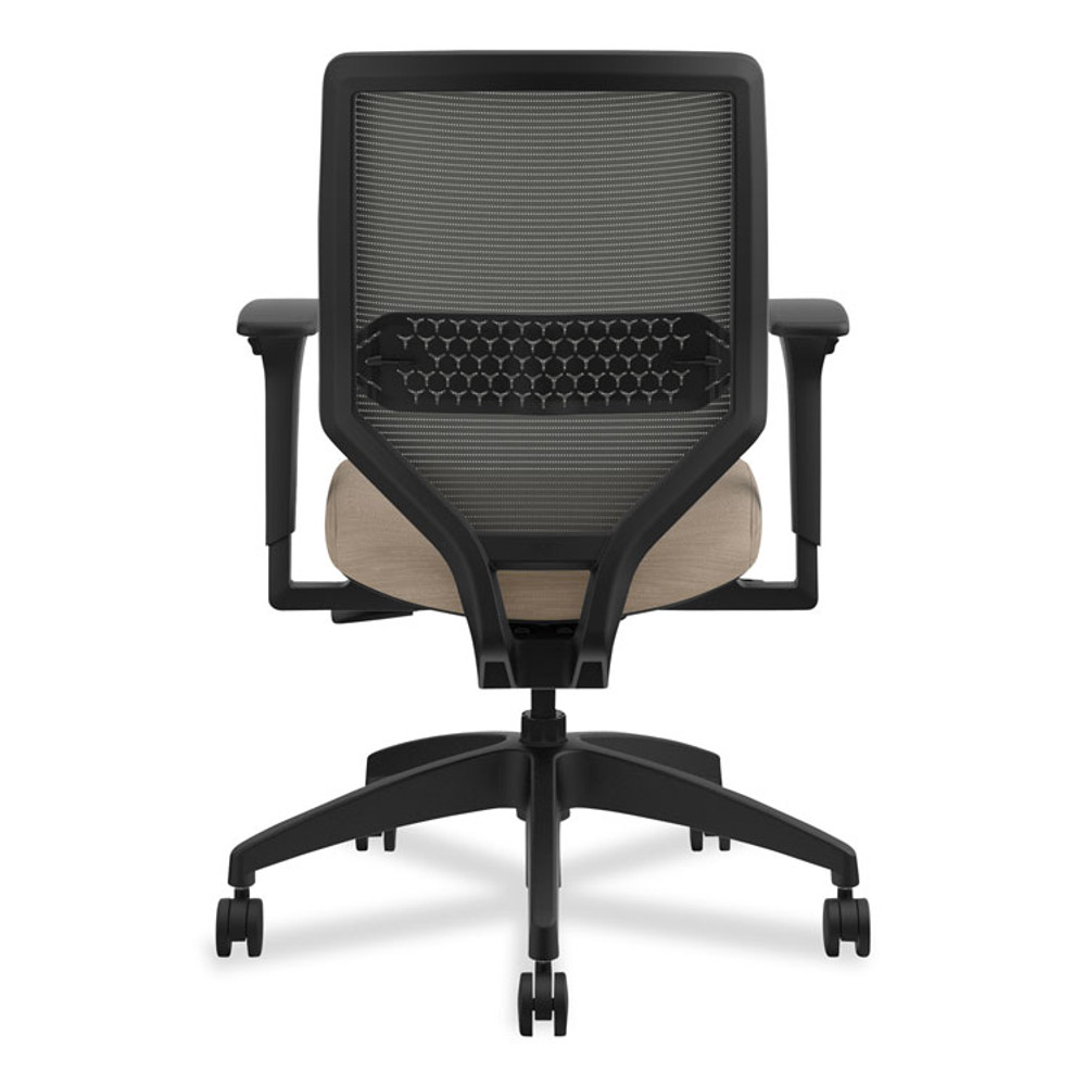 HON COMPANY SVM1ALICC22T Solve Series Mesh Back Task Chair, Supports Up to 300 lb, 18" to 23" Seat Height, Putty Seat, Charcoal Back, Black Base