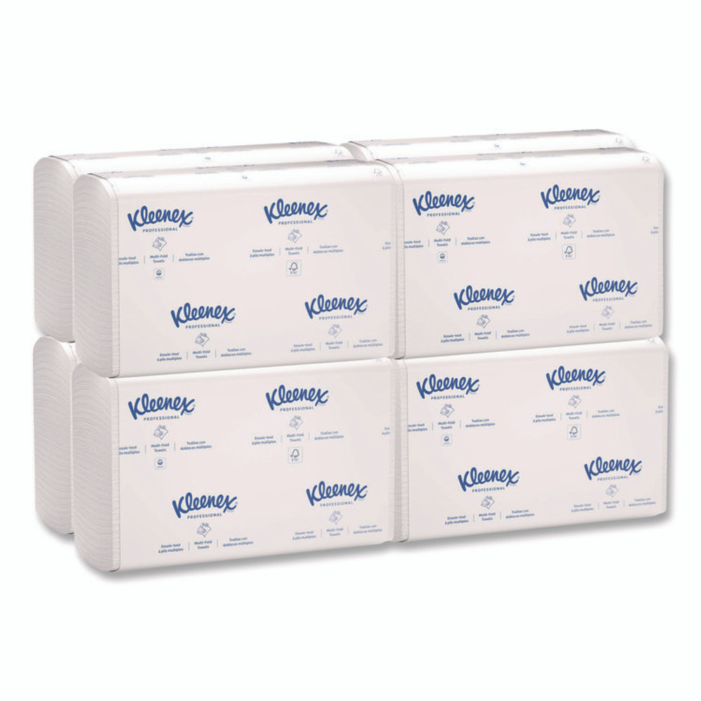 KIMBERLY-CLARK PROFESSIONAL Kleenex® 02046 Multi-Fold Paper Towels, Convenience, 9.2 x 9.4, White, 150/Pack, 8 Packs/Carton