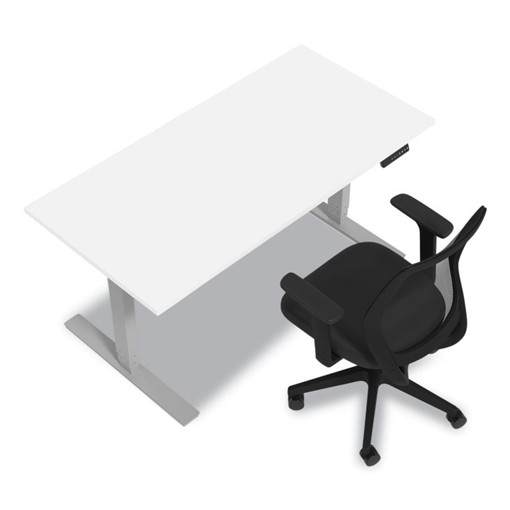 UNION & SCALE 24388476 Essentials Electric Sit-Stand Desk, 55.1" x 27.5" x 25.9" to 51.5", White/Aluminum