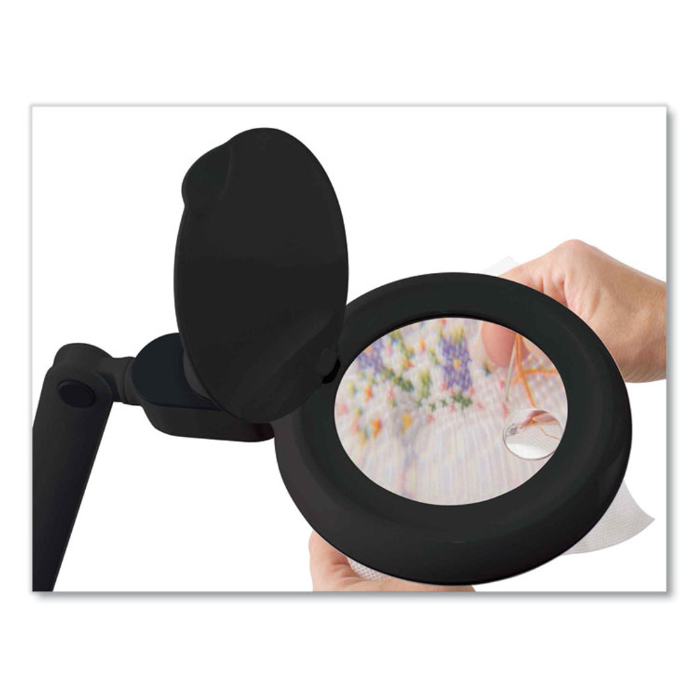 OTTLITE TECHNOLOGIES, INC G97BGCFFP Space-Saving LED Magnifier Desk Lamp, 14" High, Black