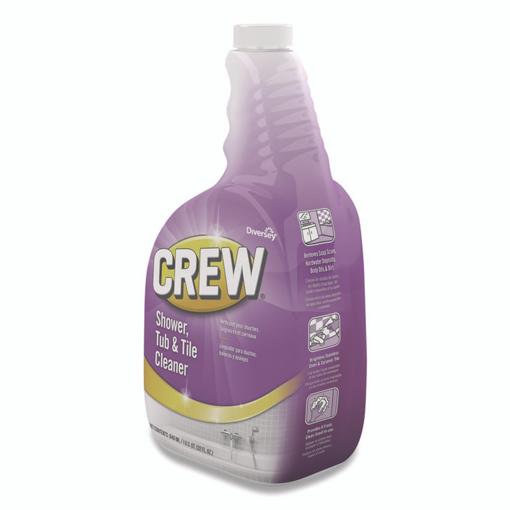 DIVERSEY CBD540281 Crew Shower, Tub and Tile Cleaner, Liquid, 32 oz, 4/Carton