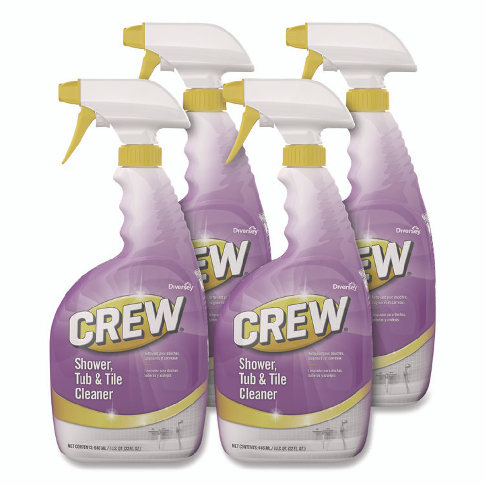 DIVERSEY CBD540281 Crew Shower, Tub and Tile Cleaner, Liquid, 32 oz, 4/Carton