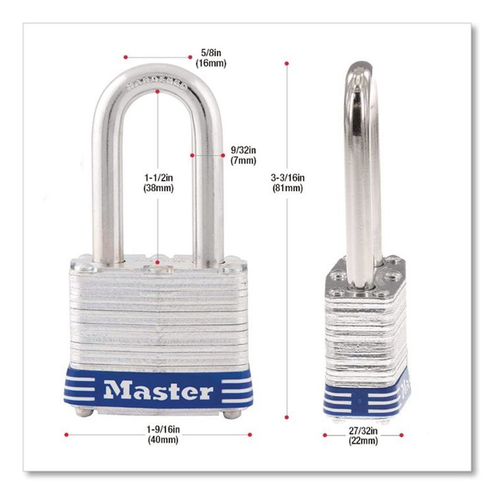 MASTER LOCK COMPANY 3DLF Key Padlock 3DLF, 4 Pin