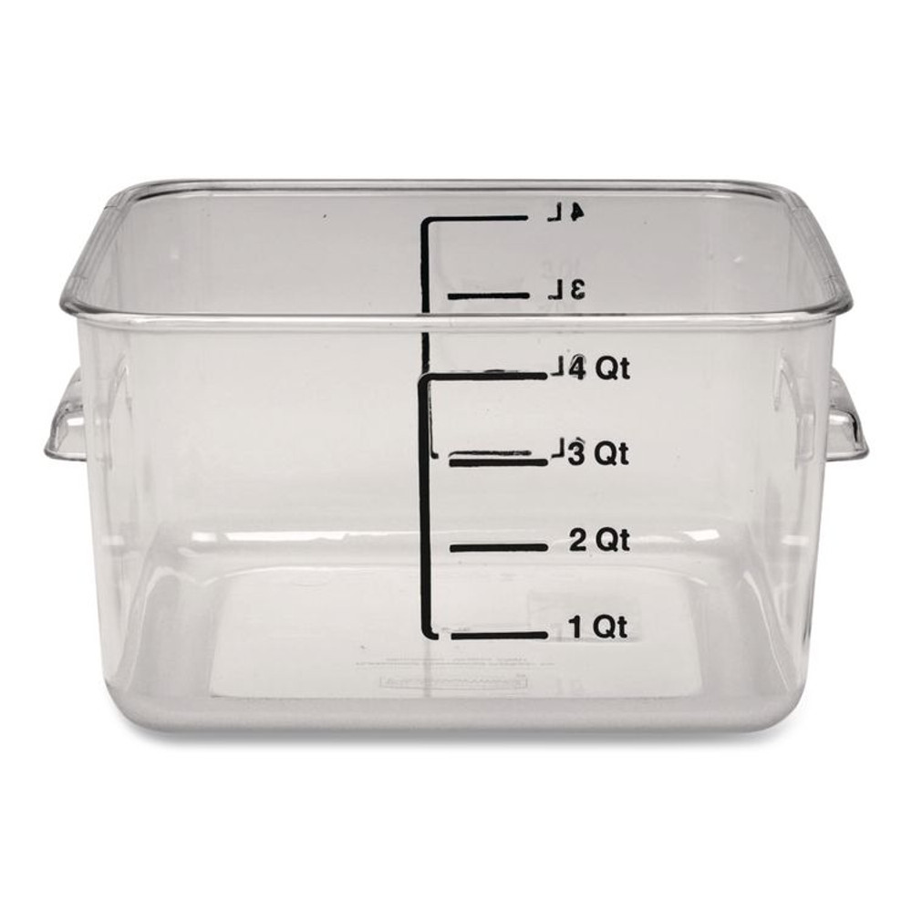 RUBBERMAID COMMERCIAL PROD. 6304 CLE SpaceSaver Square Containers, 4 qt, 8.8 x 8.75 x 4.75, Clear, Plastic
