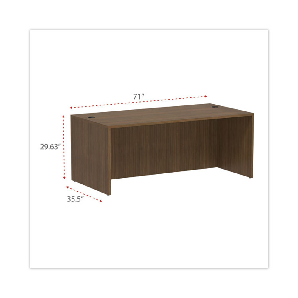 ALERA VA217236WA Alera Valencia Series Straight Front Desk Shell, 71" x 35.5" x 29.63", Modern Walnut
