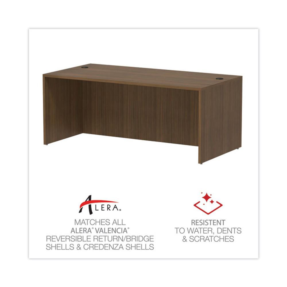 ALERA VA217236WA Alera Valencia Series Straight Front Desk Shell, 71" x 35.5" x 29.63", Modern Walnut