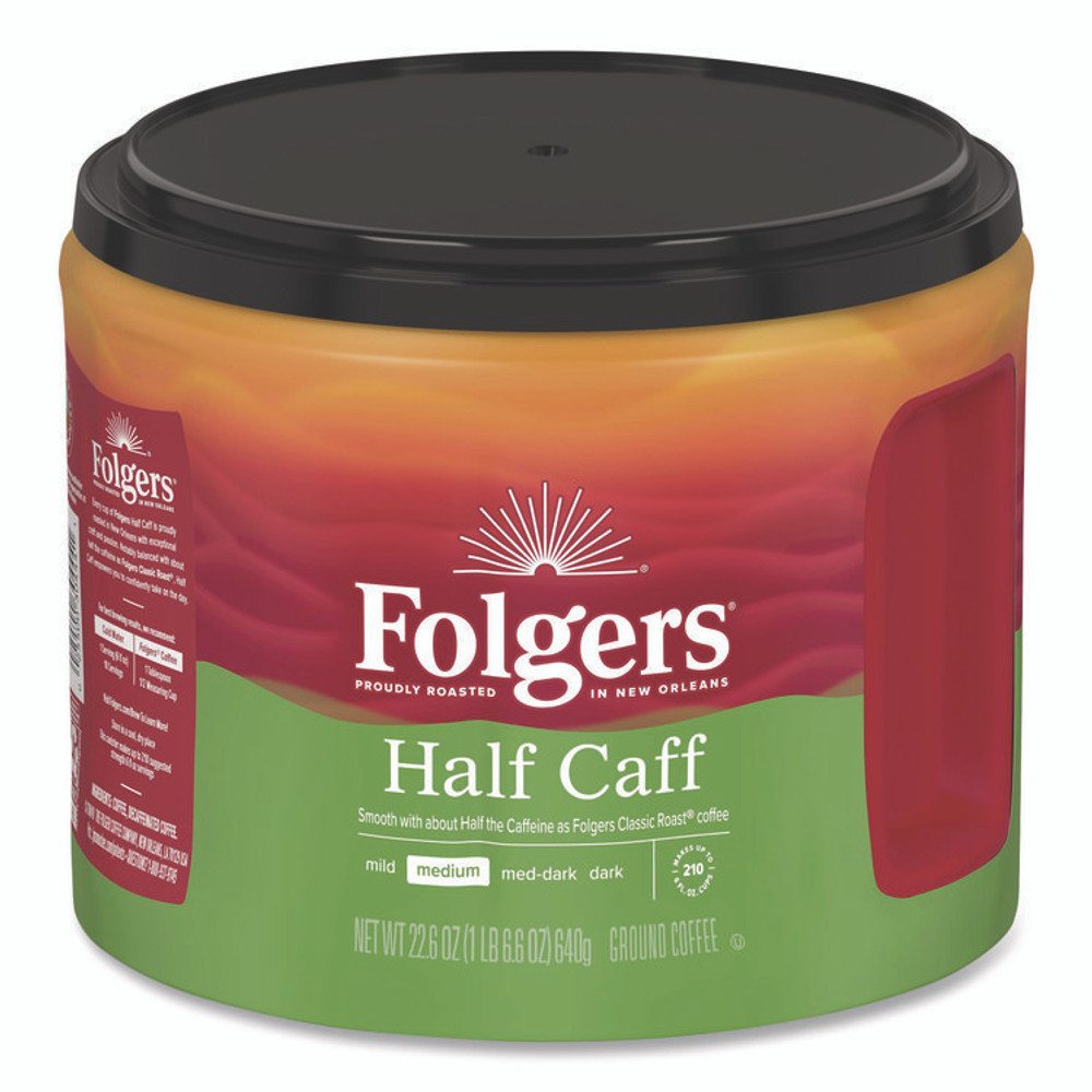 KEURIG DR PEPPER Folgers® 20527 Half Caff Ground Coffee, 22.6 oz Canister