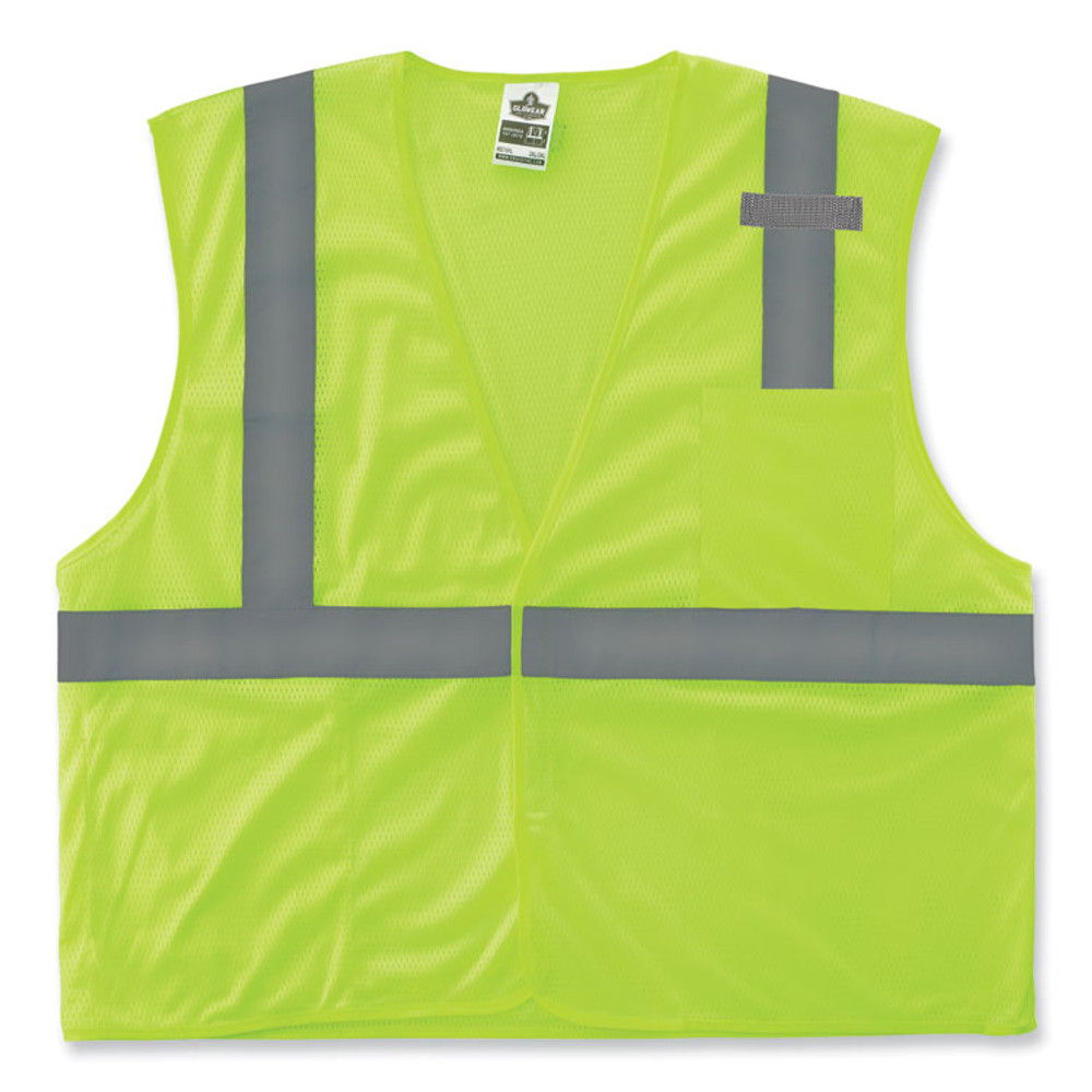 TENACIOUS HOLDINGS, INC. ergodyne® 24526 GloWear 8210HL-S Single Size Class 2 Economy Mesh Vest, Polyester, 2X-Large, Lime