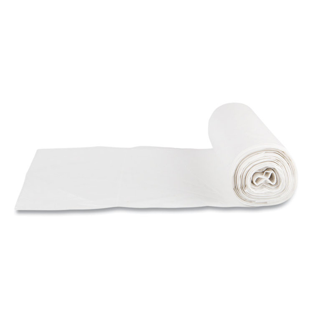 INTEGRATED BAGGING SYSTEMS Inteplast Group SL2424LTN Low-Density Commercial Can Liners, 10 gal, 0.35 mil, 24" x 24", Clear, Perforated Roll, 50 Bags/Roll, 20 Rolls/Carton