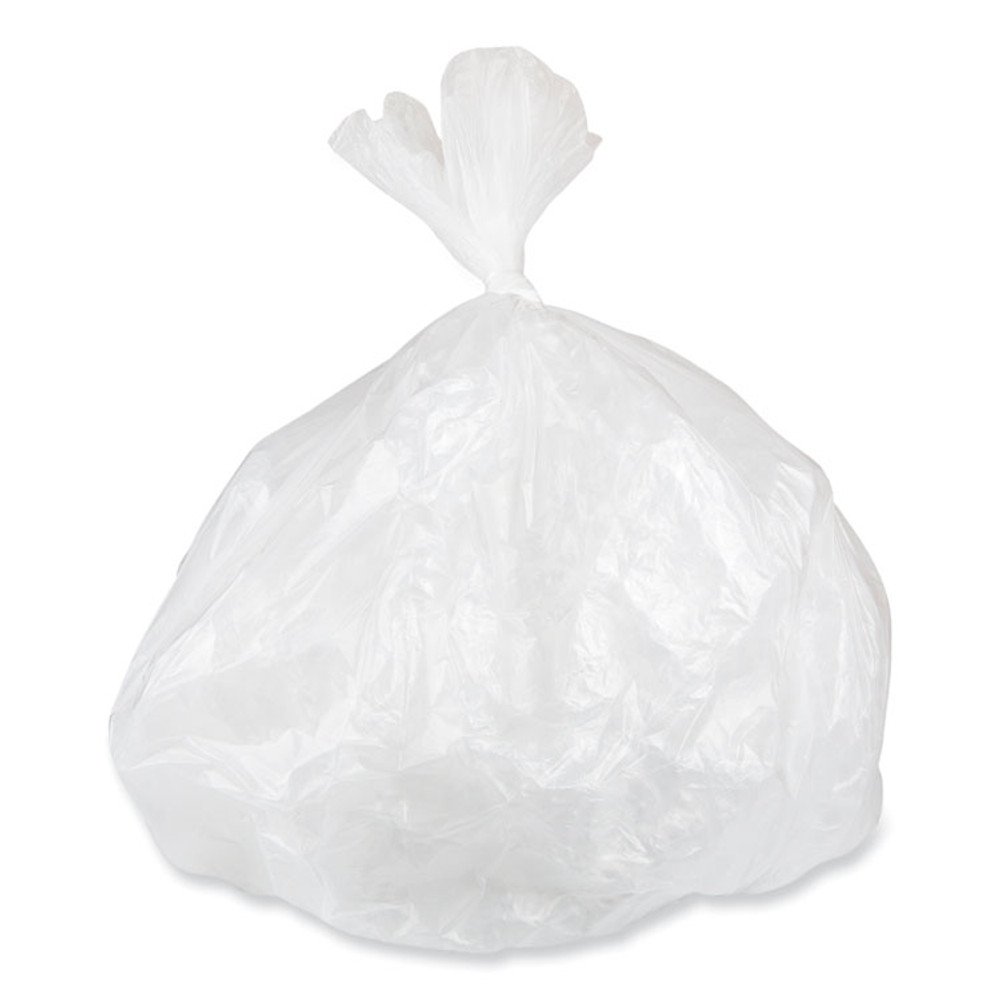 INTEGRATED BAGGING SYSTEMS Inteplast Group SL2424LTN Low-Density Commercial Can Liners, 10 gal, 0.35 mil, 24" x 24", Clear, Perforated Roll, 50 Bags/Roll, 20 Rolls/Carton