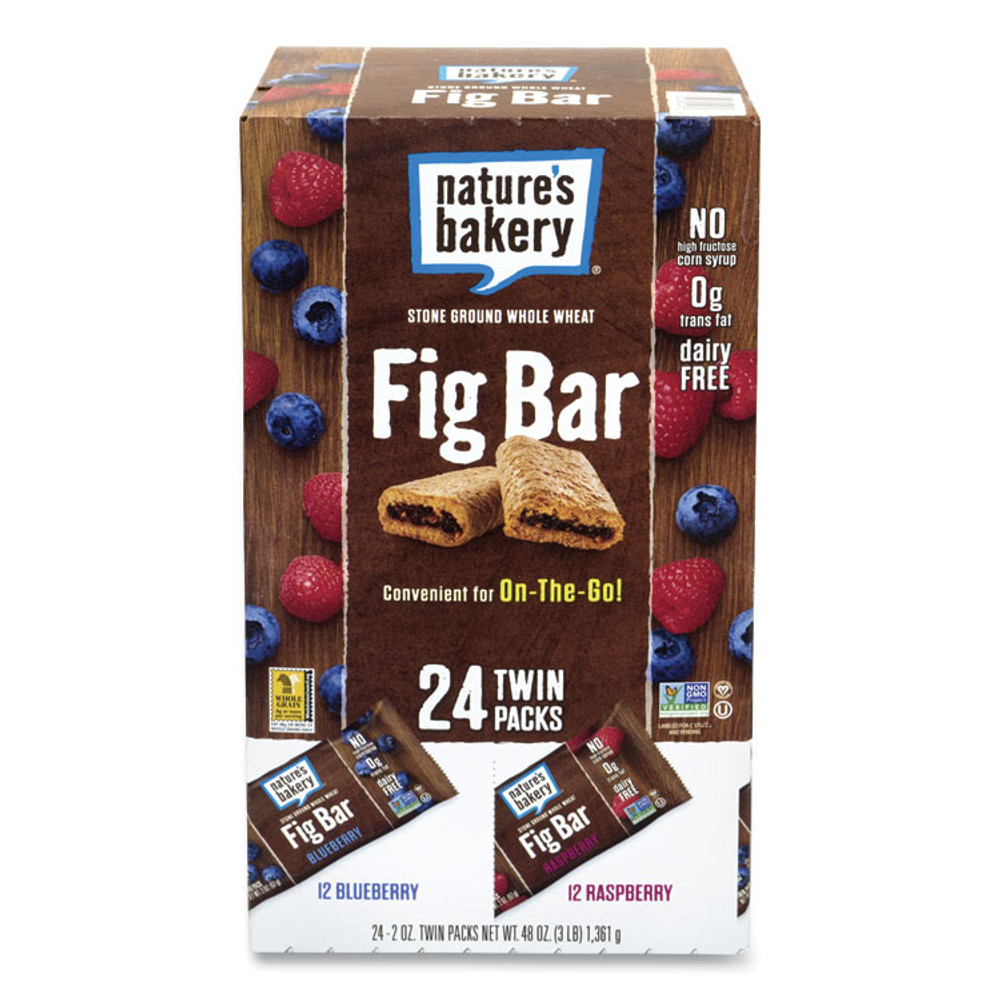 NATURE'S BAKERY, LLC 90000151 Fig Bars Variety Pack, 2 oz Twin Pack, 24 Twin Packs/Box