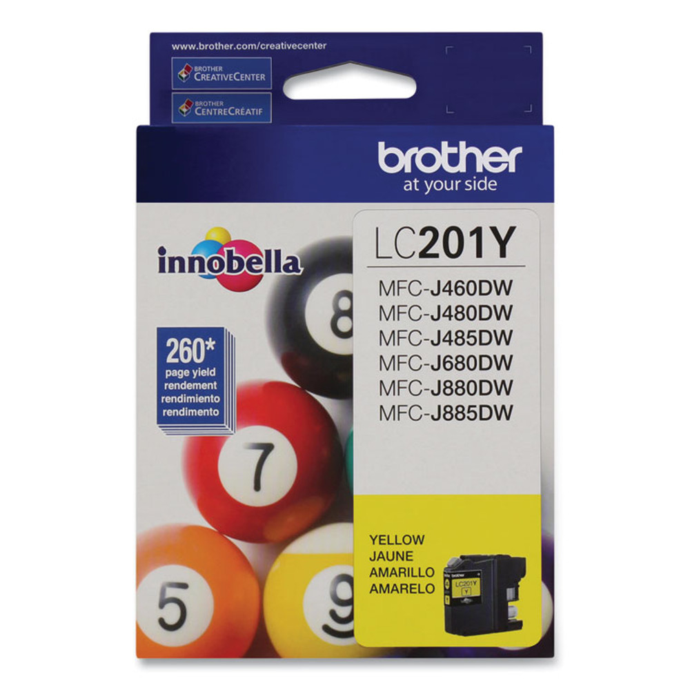 BROTHER INTL. CORP. LC201Y LC201Y Innobella Ink, 260 Page-Yield, Yellow