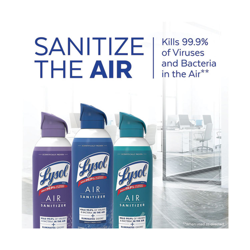 RECKITT BENCKISER LYSOL® Brand 99351CT Air Sanitizer Spray, White Linen, 10 oz Aerosol Spray, 6/Carton