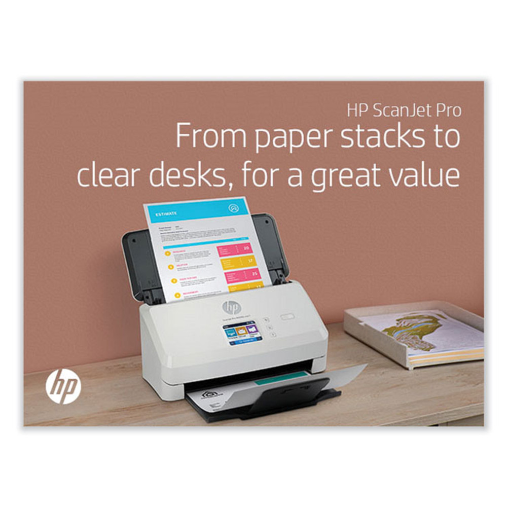 HP INC 6FW08A ScanJet Pro N4000 snw1 Sheet-Feed Scanner, 600 dpi Optical Resolution, 50-Sheet Duplex Auto Document Feeder
