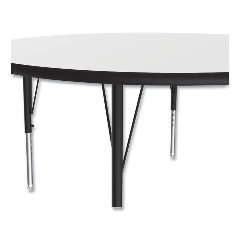 CORRELL, INC. 42DERD80954P Dry Erase Markerboard Activity Tables, Round, 42" x 19" to 29", White Top, Black Legs, 4/Pallet