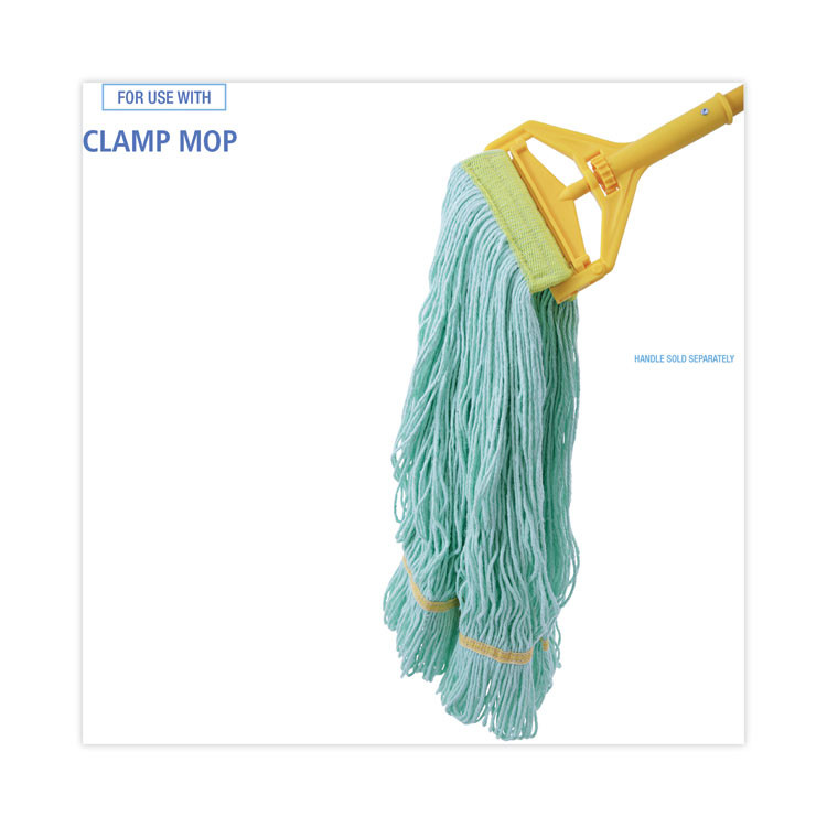 BOARDWALK 1200XL EcoMop Looped-End Mop Head, Recycled Fibers, Extra Large Size, Green