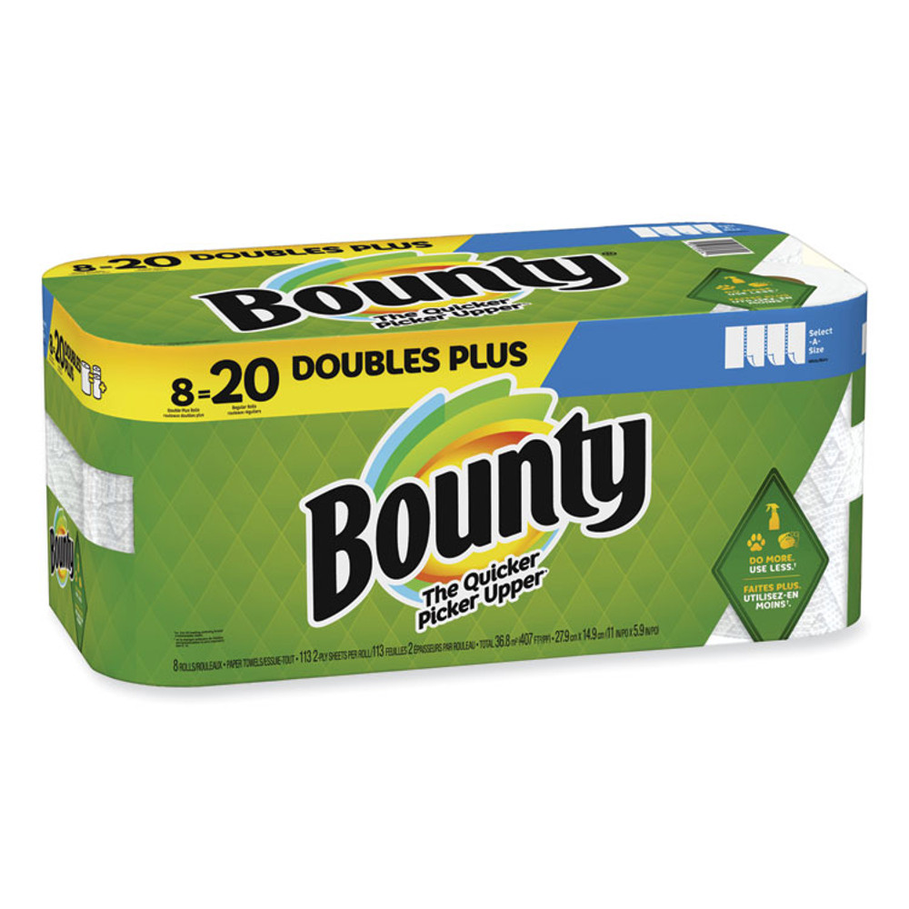 PROCTER & GAMBLE Bounty® 05814 Select-a-Size Kitchen Roll Paper Towels, 2-Ply, 5.9 x 11, White, 113 Sheets/Double Plus Roll, 8 Rolls/Pack