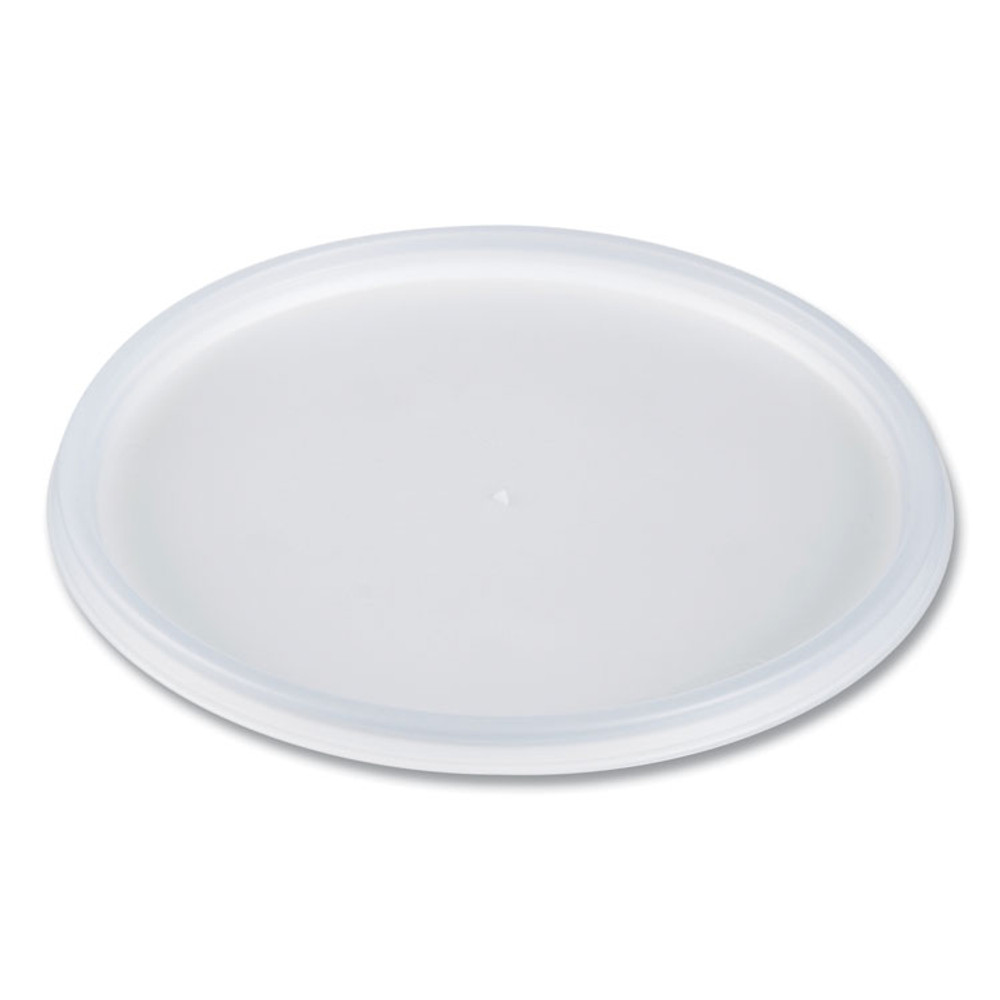 DART 48JL Plastic Lids for Foam Containers, Flat, Vented, Fits 24-32 oz, Translucent, 100/Pack, 5 Packs/Carton