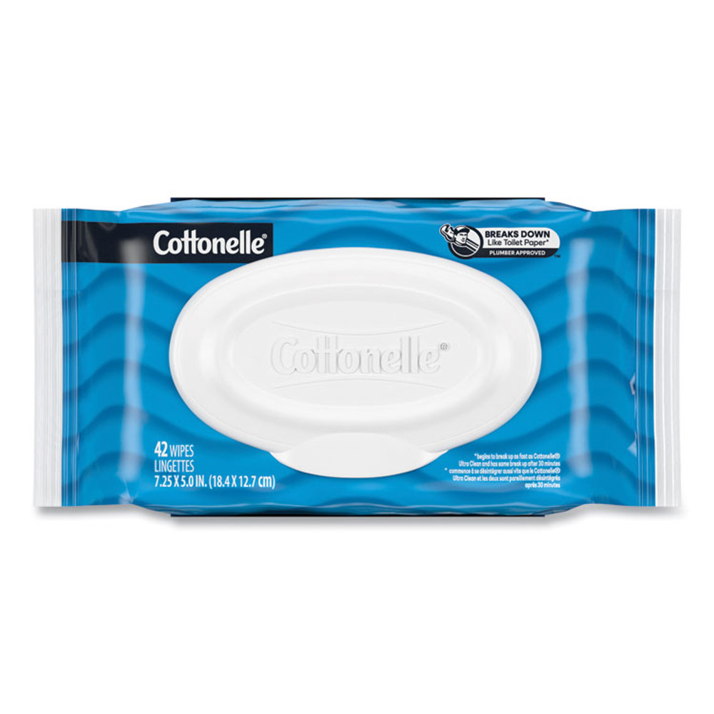 KIMBERLY CLARK Cottonelle® 35970CT Fresh Care Flushable Cleansing Cloths, 1-Ply, 3.73 x 5.5, White, 84/Pack, 8 Packs/Carton