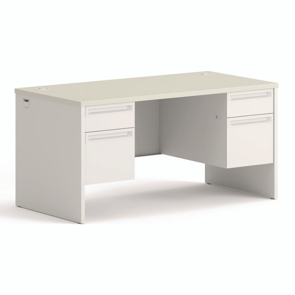 HON COMPANY 38155B9Q 38000 Series Double Pedestal Desk, 60" x 30" x 30", Light Gray/Silver