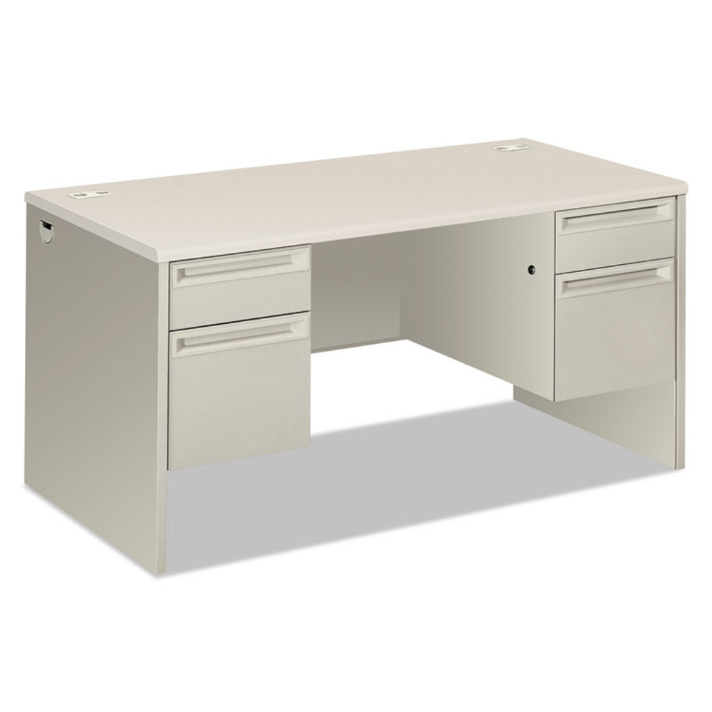 HON COMPANY 38155B9Q 38000 Series Double Pedestal Desk, 60" x 30" x 30", Light Gray/Silver