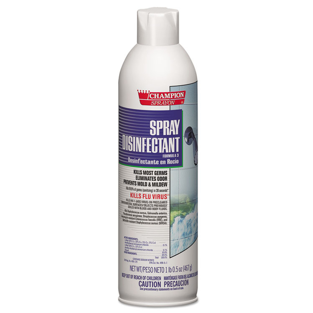 CHASE PRODUCTS 5157 Champion Sprayon Spray Disinfectant, 16.5 oz Aerosol Spray, 12/Carton