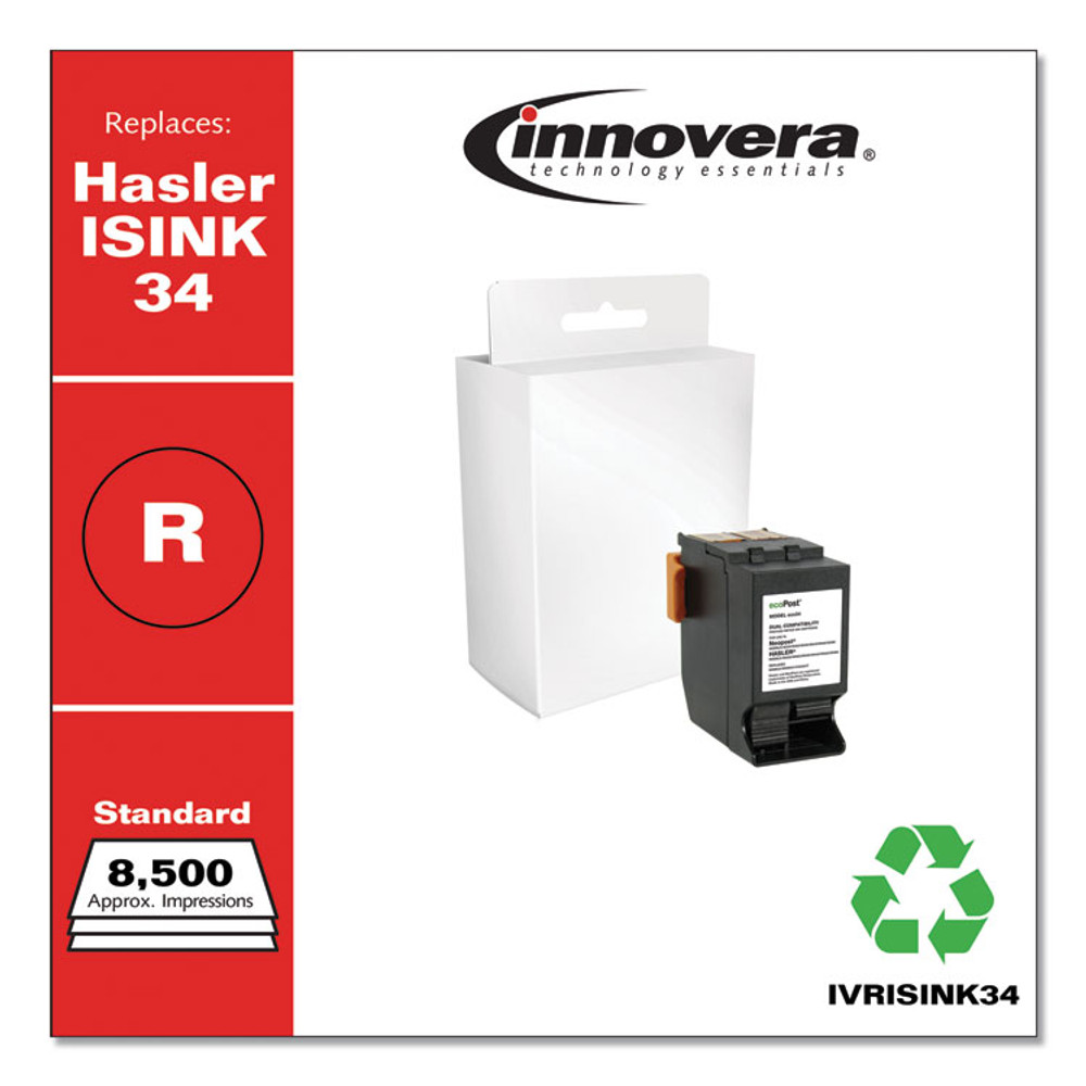 INNOVERA ISINK34 Remanufactured Red Postage Meter Ink, Replacement for ISINK34, 8,500 Page-Yield