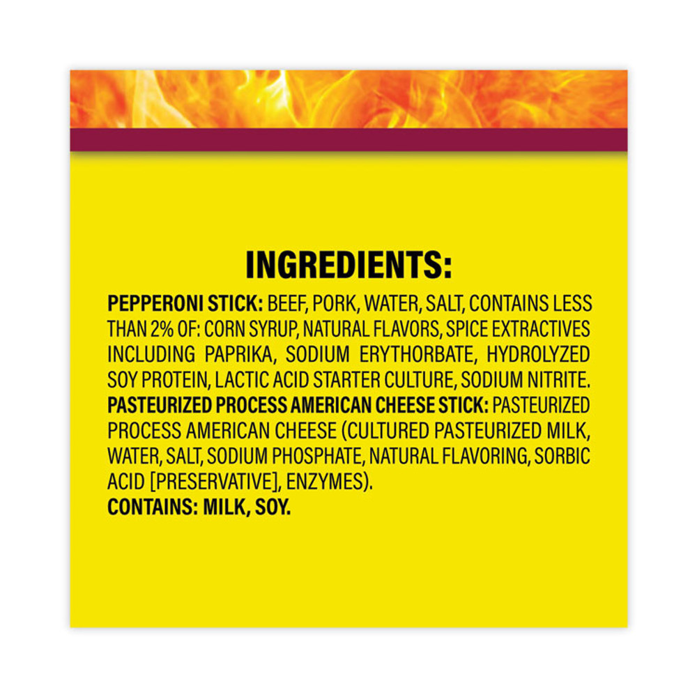 CONAGRA FOODS Slim Jim® 20900655 Pepperoni and Cheese Meat Sticks, 1.5 oz, 18/Carton