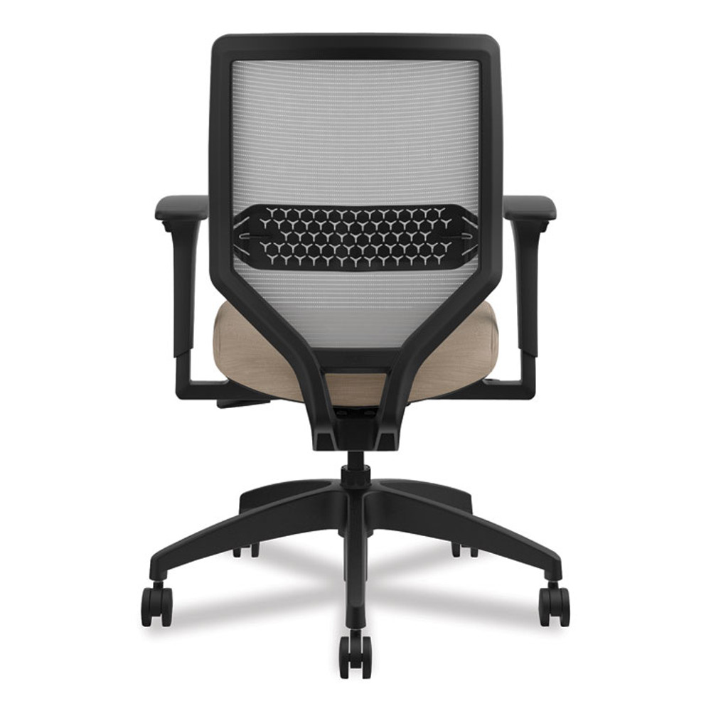 HON COMPANY SVM1ALIFC22T Solve Series Mesh Back Task Chair, Supports Up to 300 lb, 18" to 23" Seat Height, Putty Seat, Fog Back, Black Base