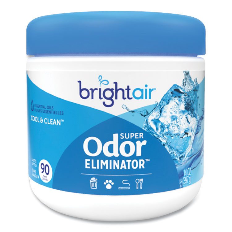 BRIGHT AIR 900090EA Super Odor Eliminator, Cool and Clean, Blue, 14 oz Jar